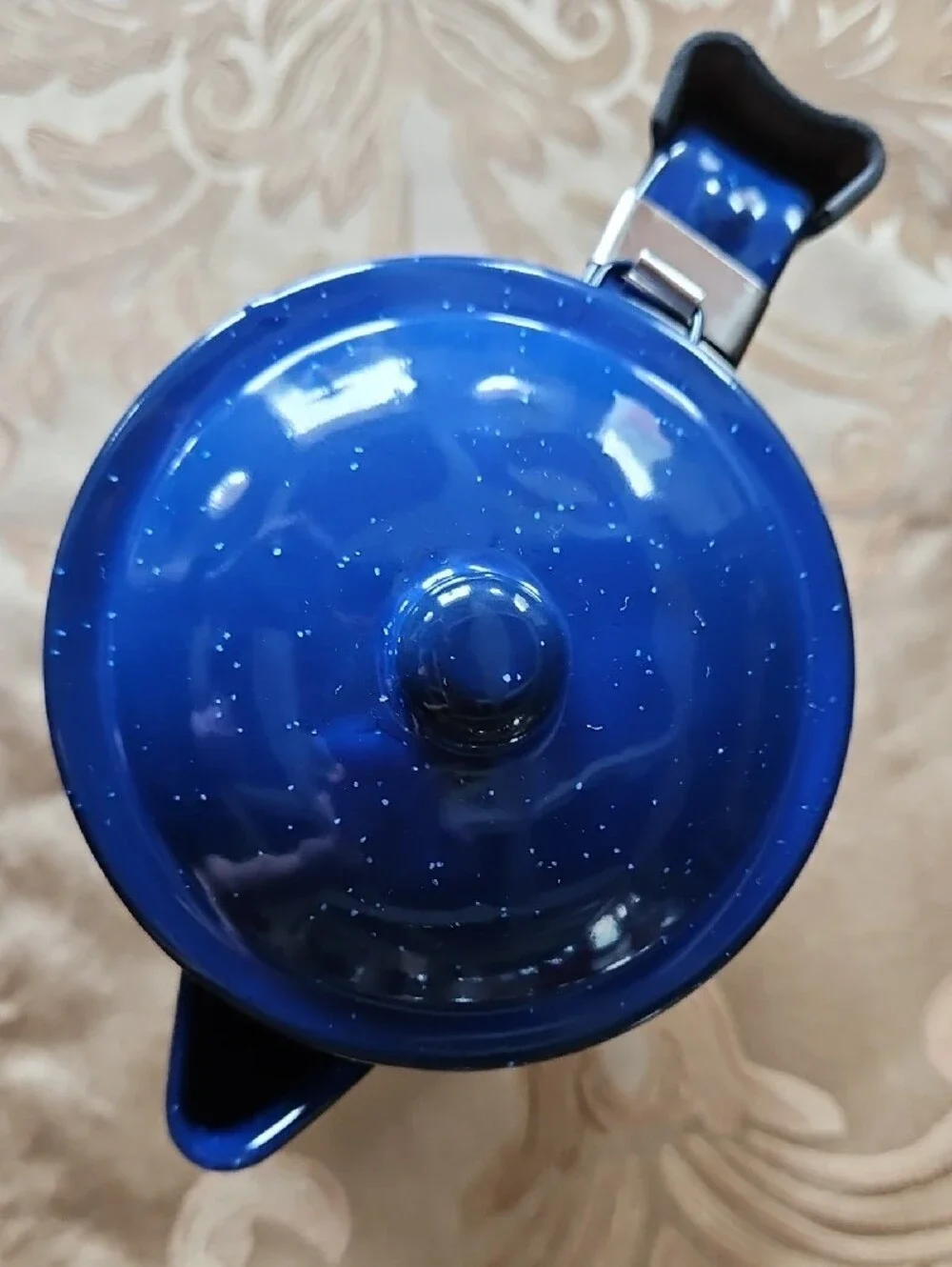 Blue Enamel Coffee Percolator - Durable Kitchen Pot